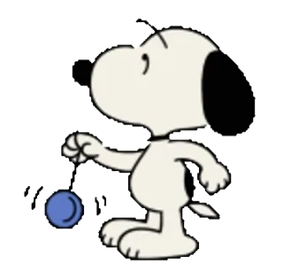 🪀 Snoopy Peanuts 狗, 卡通, 花生, 史努比, 蓝色球, 宠物 whatsapp sticker