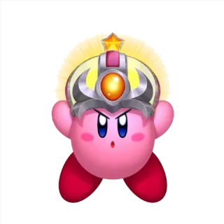 👊 Kirby Gra wideo, Różowy, Postać, Korona, Król telegram sticker