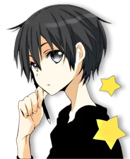 🤔 Anime, Menino, Estrelas, Fofo, Adesivo, Mangá telegram sticker