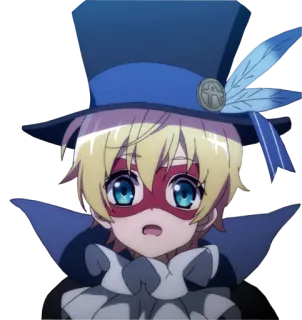 😮 Anime, Manga, Personaggio, Maschera, Cappello, Blu whatsapp sticker