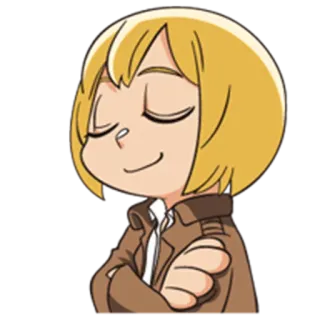 😌 Armin Arlert Attack on Titan Anime, Dessin animé, Personnage, Armin Arlert, Attaque des Titans telegram sticker
