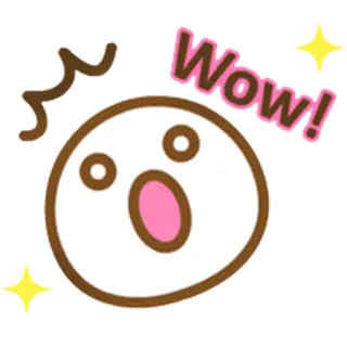😯 Wow! uau, exclamação, surpreso, fofo, expressão whatsapp sticker