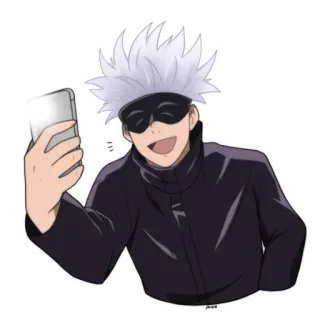 📸 Satoru Gojo Jujutsu Kaisen Anime, Manga, Satoru Gojo, Jujutsu Kaisen, Personaje, Teléfono, Selfie whatsapp sticker