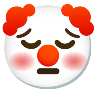 😔 clown, sad, emoji, face, unhappy telegram sticker