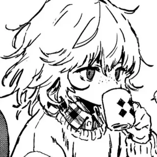 ☕️ anime, manga, bere, schizzo, cartone animato telegram sticker