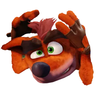 😵 Crash Bandicoot video game, cartoon character, bandicoot, Crash Bandicoot, orange fur, animal, videogame whatsapp sticker