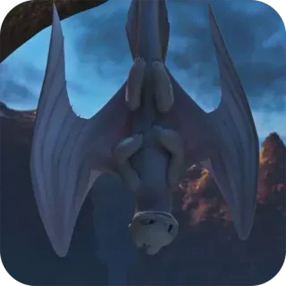 😒 Light Fury How to Train Your Dragon дракон, белый, милый, летающий whatsapp sticker