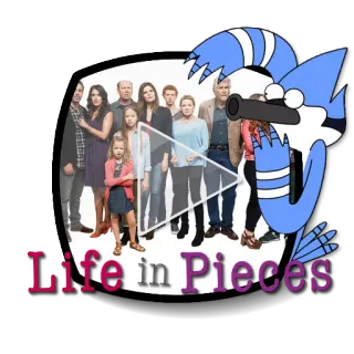▶ Mordecai Life in Pieces 시트콤, 가족, TV 프로그램, 모데카이, 레귤러 쇼 telegram sticker