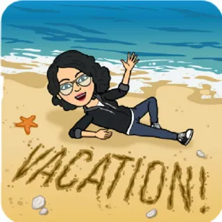 ☀ VACATION! vacaciones, playa, arena, dibujos animados, personaje, olas, mar telegram sticker