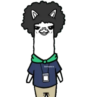🥦 Sampaca альпака, животное, мультфильм, персонаж, лама whatsapp sticker