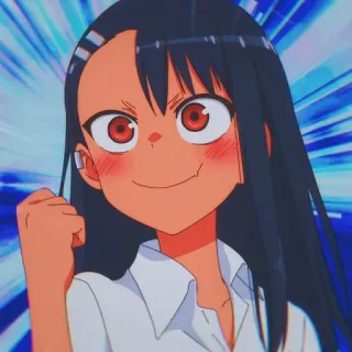 🎭 Nagatoro Don't Toy With Me, Miss Nagatoro Anime, Cô gái, Nụ cười, Dễ thương, Hạnh phúc, Nagatoro telegram sticker