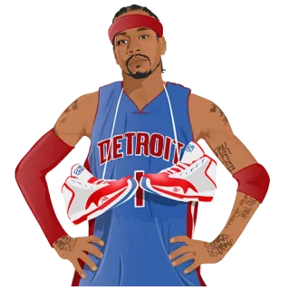 🤔 Allen Iverson DETROIT basket, atleta, NBA, Detroit Pistons, Iverson telegram sticker