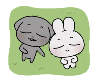 🐭 animals, dog, rabbit, sleeping, cute whatsapp sticker