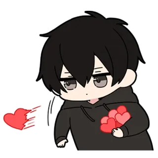 ❤️ anime, heart, broken heart, chibi, sad, lonely telegram sticker