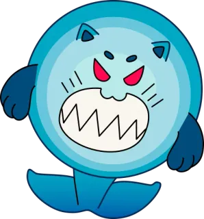 😡 tier, comic, monster, wütend, niedlich, kreis, figur, kawaii telegram sticker