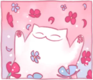 ✨ 猫, 花, かわいい, カワイイ, 眠い, ペット, 動物, リラックス telegram sticker
