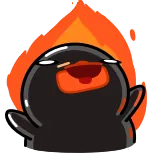 🔥 Feuer, Blob, Cartoon, Ausdruck, Flamme, Figur telegram sticker