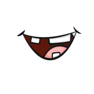 😌 boca, sorriso, dentes, desenho animado whatsapp sticker