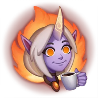 🔥 Soraka League of Legends Soraka, League of Legends, Emote, Caffè, Tazza, Personaggio, Fantasy, Mago telegram sticker