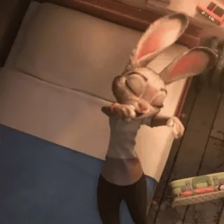 😪 Judy Hopps Zootopia lapin, police, policier, sommeil, dessin animé, animal, mignon telegram sticker