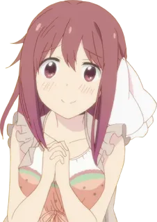 🙂 Anime, Menina, Fofa, Personagem, Sorrindo telegram sticker