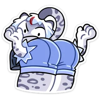 🌟 雪豹, 卡通人物, 兽人, 动物, 插画, 贴纸 telegram sticker