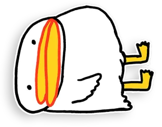😞 duck, animal, cartoon, bird, funny, silly telegram sticker