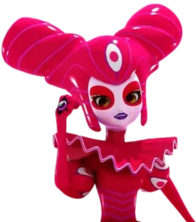 🃏 villain, cartoon, pink, queen, miraculous, cartoon telegram sticker