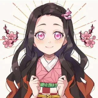 🌸 Nezuko Kamado Demon Slayer 애니메이션, 귀멸의 칼날, 네즈코, 카마도 네즈코, 귀여운, 팬아트, 만화 telegram sticker