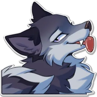 😛 หมาป่า, สัตว์, การ์ตูน, เฟอร์รี่ telegram sticker