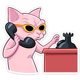 ☎️ Katze, Handy, Brille, Büro, Schreibtisch, Anruf, Tier telegram sticker