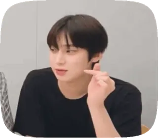 🙄 person, man, asian, korean, finger heart, love, greeting telegram sticker