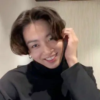 😈 Jungkook K-Pop, Sänger, lächelnd, Porträt, männlich, Idol, koreanisch telegram sticker
