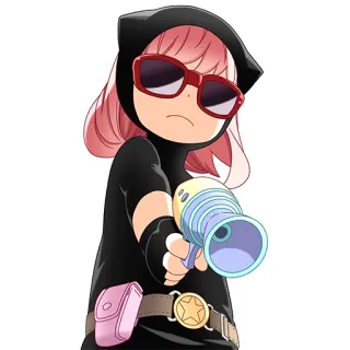 🔫 Anya Forger Spy x Family Anime, Spy x Family, Anya Forger, Personnage, Arme à feu, Dessin animé telegram sticker
