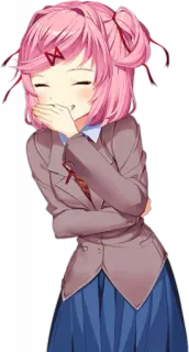 💕 Natsuki Doki Doki Literature Club! Anime, Manga, Słodkie, Szczęśliwy, Dziewczyna, Szkoła telegram sticker