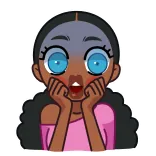 😨 Kartun, Wanita, Terkejut, Ekspresi, Kaget, Takut whatsapp sticker