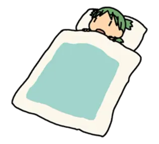 🤔 spanie, łóżko, anime, słodkie, koc telegram sticker