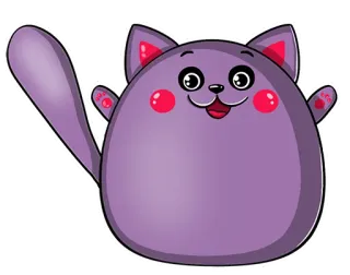 🤗 gato, dibujos animados, animal, lindo, morado, pegatina, kawaii, mascota telegram sticker