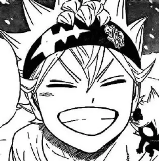🌟 Asta Black Clover Аниме, Манга, Аста, Чёрный клевер, улыбающийся telegram sticker