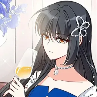 👍 여자, 와인, 갈색 머리, 애니메이션, 만화 telegram sticker