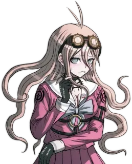 🔩 Miu Iruma Danganronpa V3: Killing Harmony anime, character, video game, pink, goggles, steampunk telegram sticker