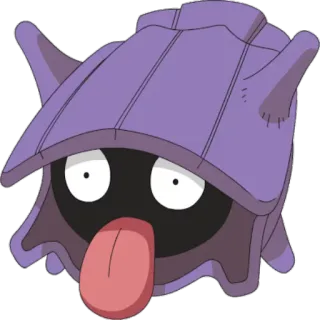 🔵 Shellder Pokemon pokemon, coquillage, dessin animé, mignon, langue, drôle, jeu vidéo, animé telegram sticker
