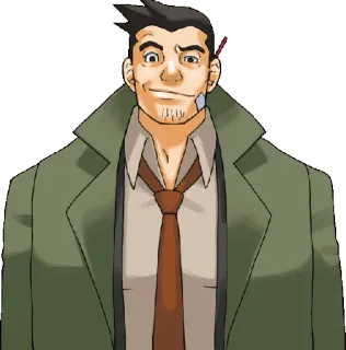 😎 Dick Gumshoe Ace Attorney detektyw, policja, anime, śledczy, śledztwo telegram sticker