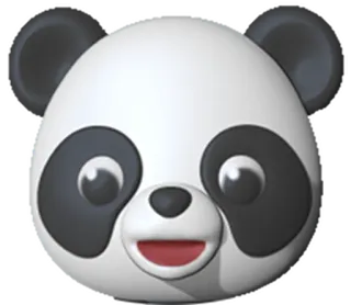 👋 Panda, Animale, Carino, Faccia, Emoji, Cartone animato, Fauna selvatica, Mammifero whatsapp sticker