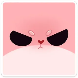 😠 розовый, кот, злой, лицо, мультфильм, животное telegram sticker