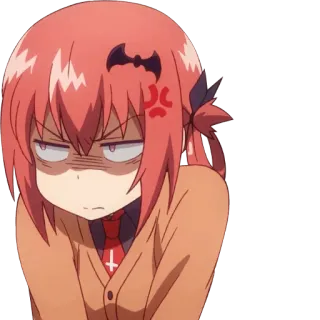 😡 en colère, animé, diable, satan, mignon, cheveux roux telegram sticker