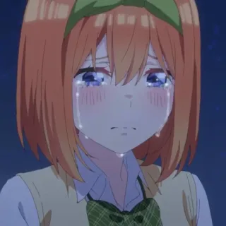 😭 Yotsuba Nakano The Quintessential Quintuplets Anime, Chorando, Triste, Garota, Lágrimas telegram sticker