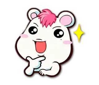 😃 Dibujo animado, Animal, Lindo, Blanco, Feliz whatsapp sticker