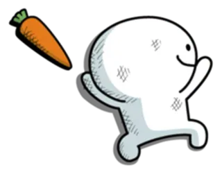 😞 cartoon, wortel, rennen, dier, schattig telegram sticker