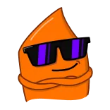 😎 orange, sunglasses, cool, sticker, character telegram sticker